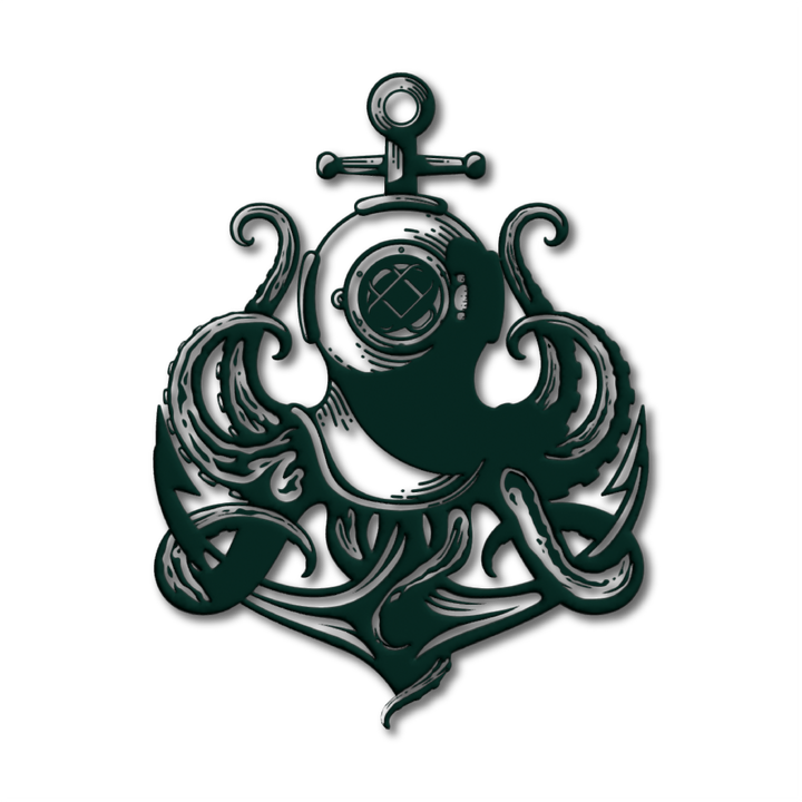 The Bonnet Distilling Co mark: a kraken in a copper diving helmet, coiled around an anchor